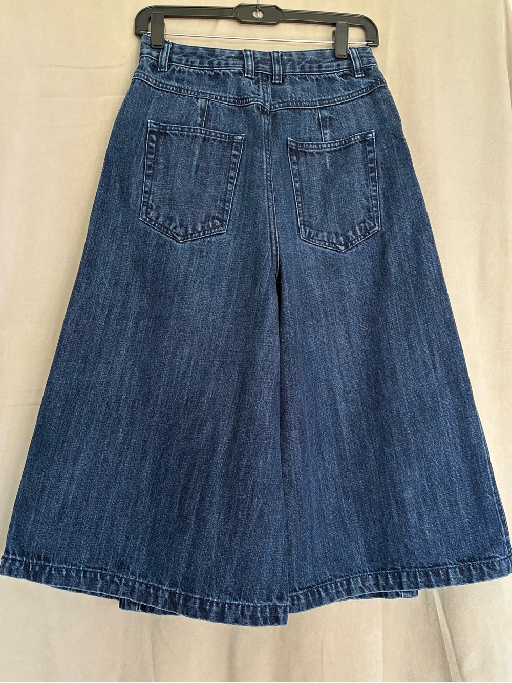 Dark Indigo Wide-Leg Denim Culottes - Picture 5 of 11